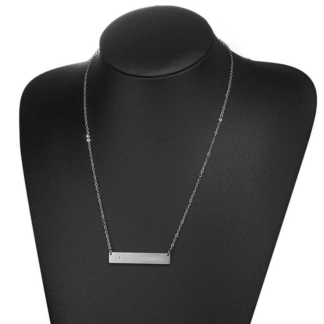 Women's Necklace Fashion DIY Name Logo Engraved Choker Chain 6