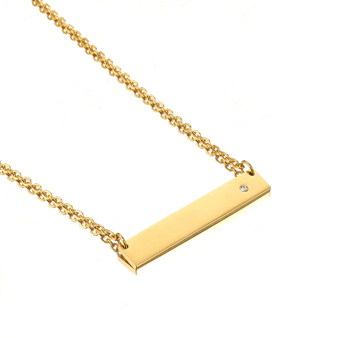 Women's Necklace Fashion DIY Name Logo Engraved Choker Chain 3