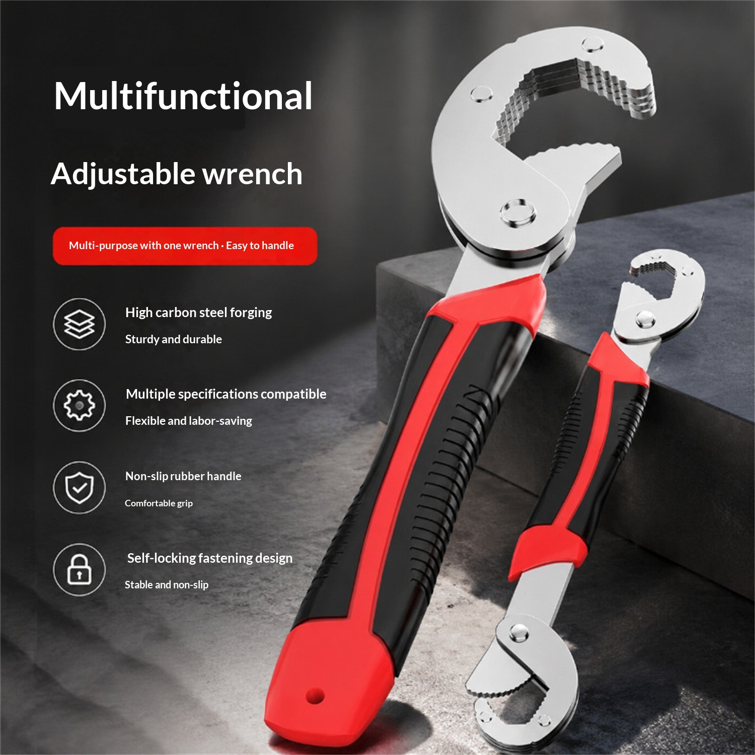 Multifunctional Large Opening Adjustable Wrench