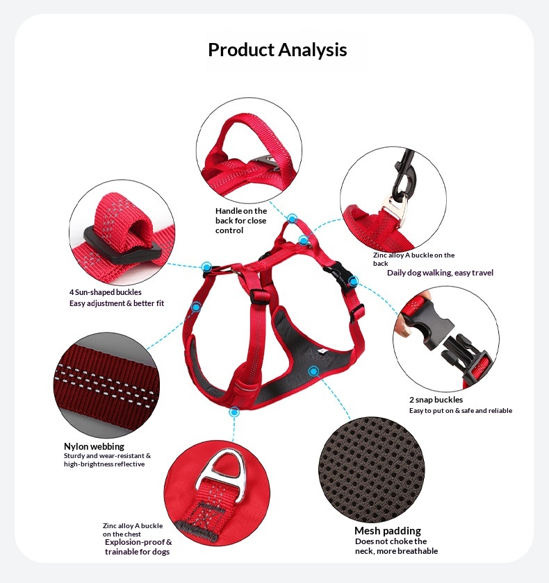 H-shaped Breathable Dog Harness detail photo 8