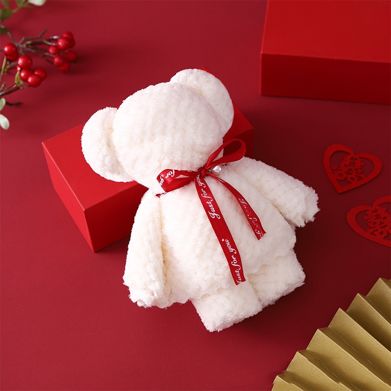 Coral Fleece Teddy Bear Towelwedding Favor And Gift Giving Item
