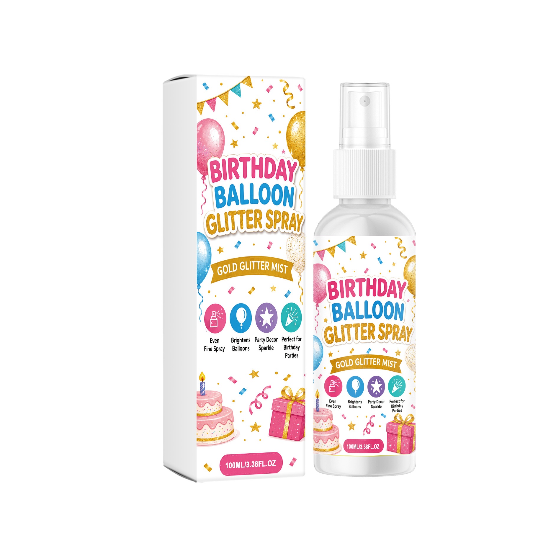 Birthday Balloon Glitter Spray