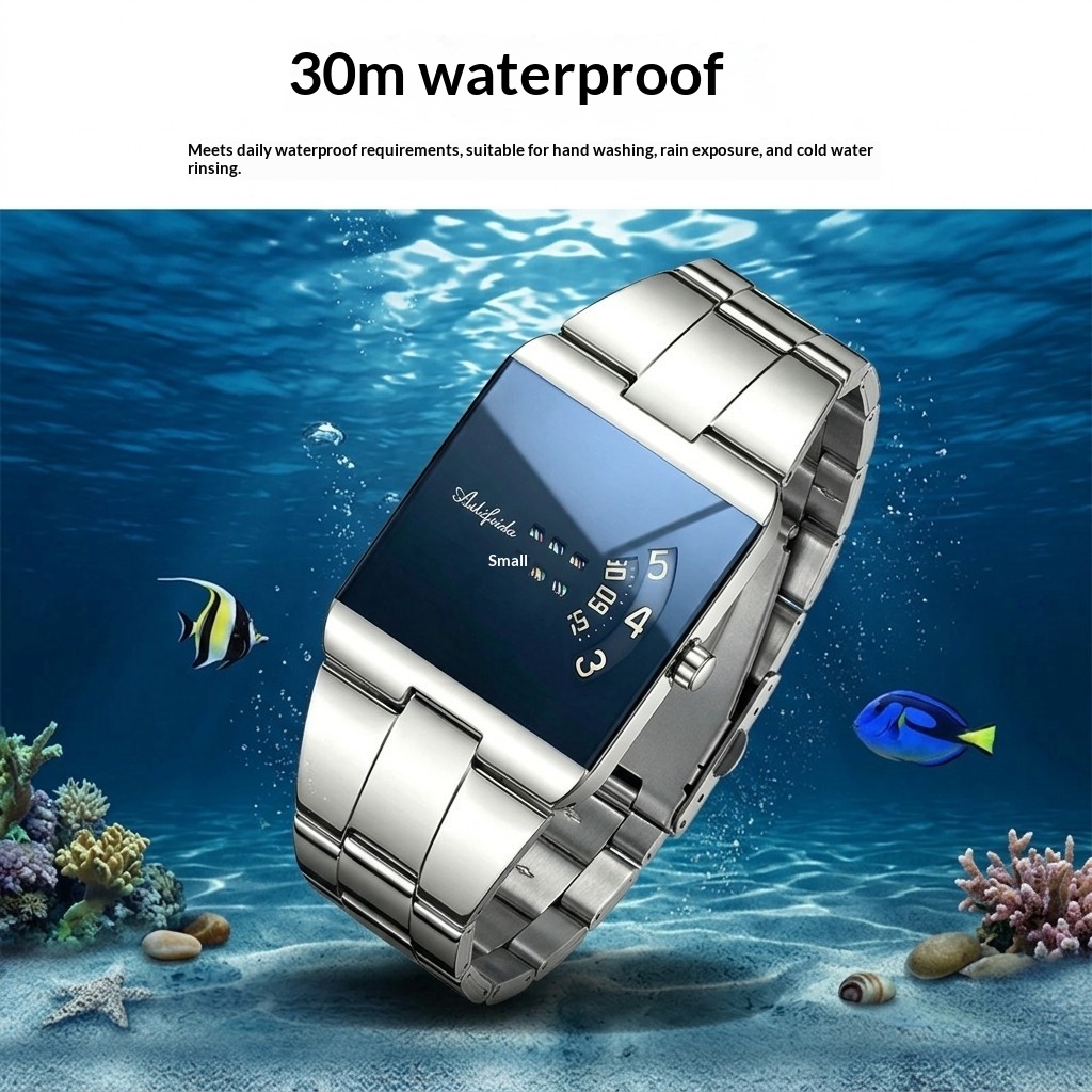 Ailifeida 076 Square Quartz Steel-band new concept watch for men