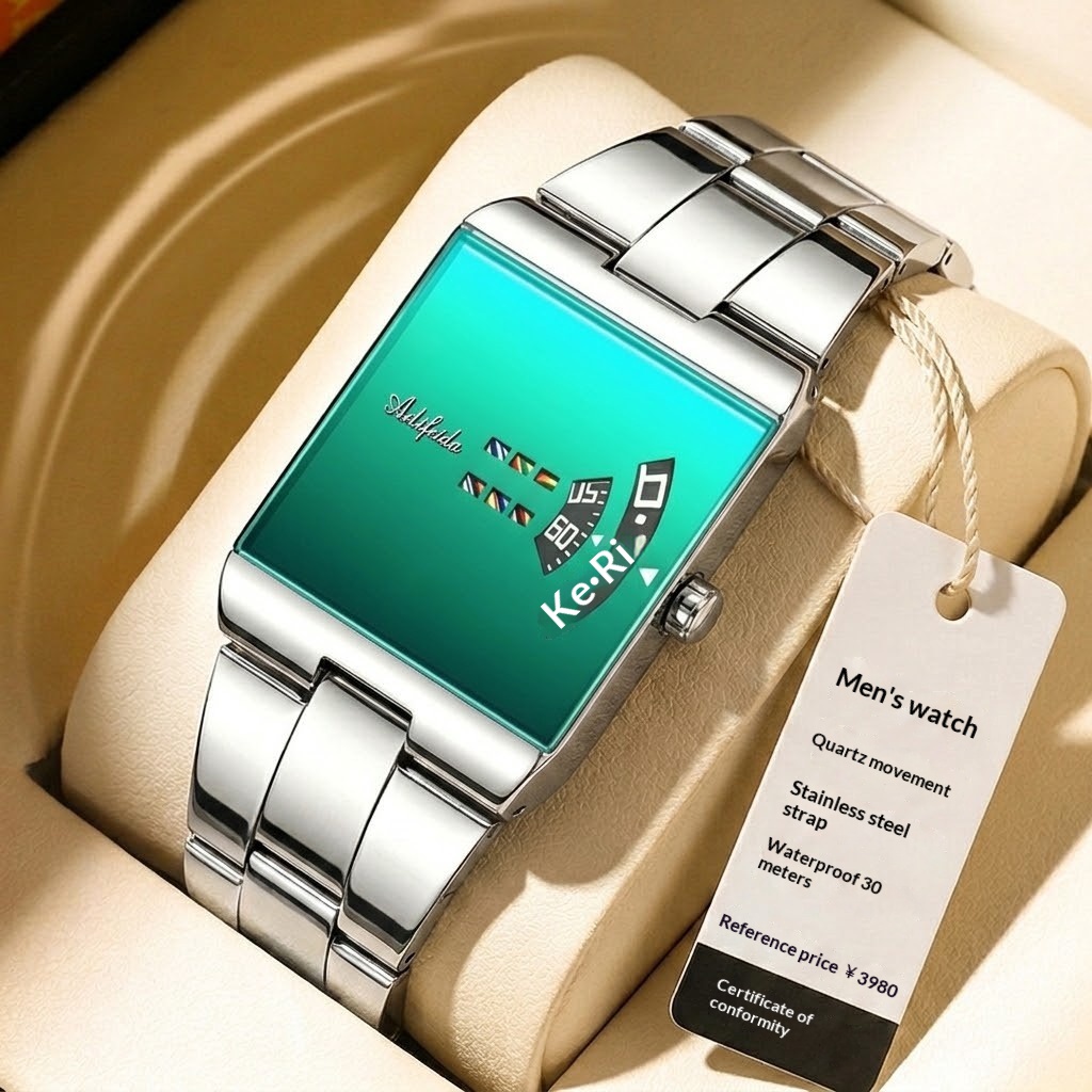 Ailifeida 076 Square Quartz Steel-band new concept watch for men
