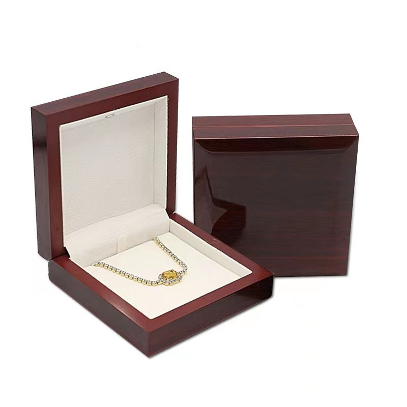 Pendant Box Solid Wood Necklace Bracelet Jewelry Box