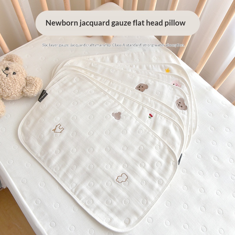 Infant And Toddler Cotton Gauze Jacquard-Embroidered Flat Pillow Pad — image 1