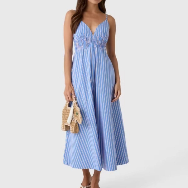 Fashionable Deep-V-neck European And American Womens Dress