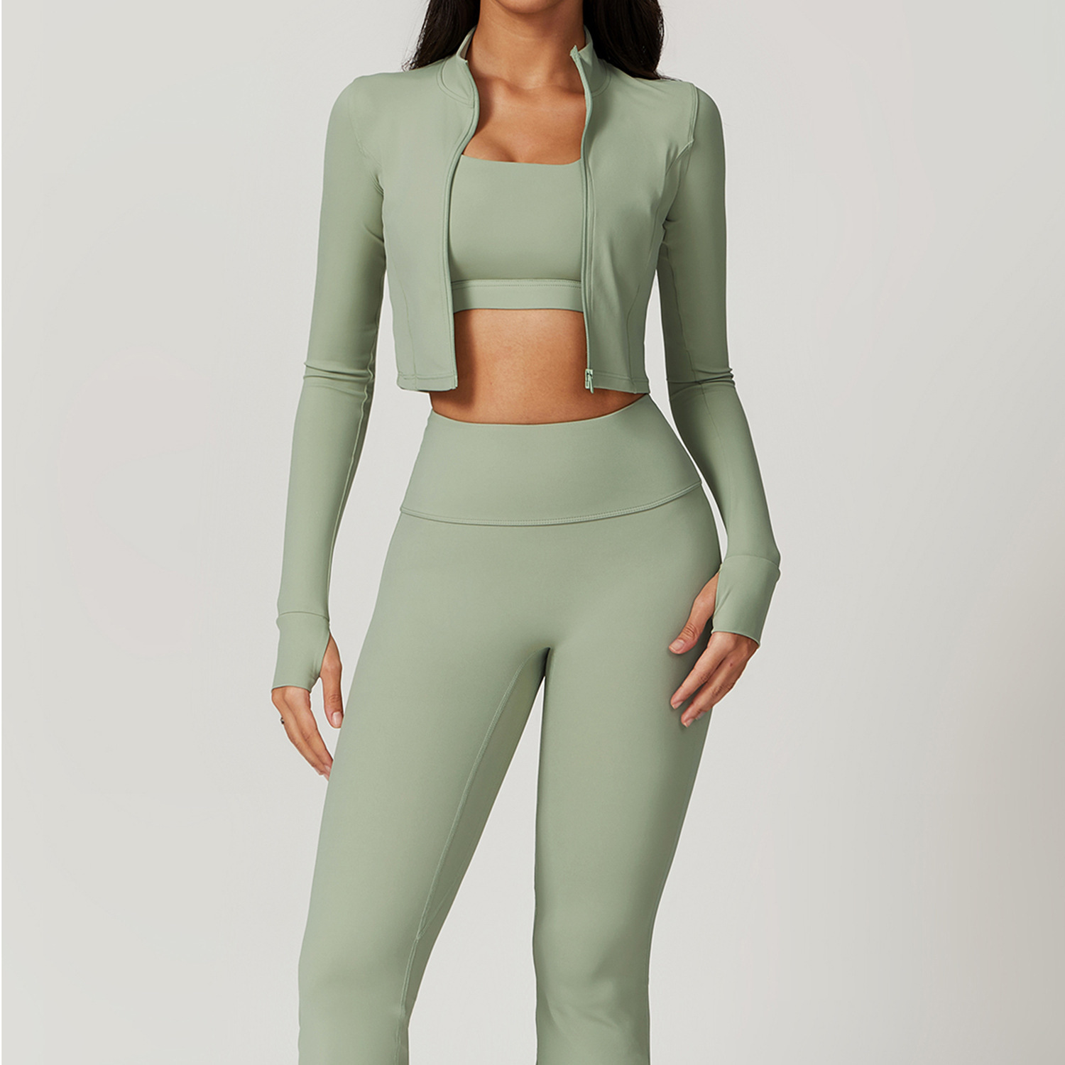 Women's Three-Piece Activewear Set in Midnight Blue