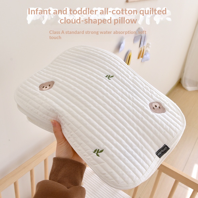 Newborn Quilted Pure Cotton Cartoon Embroidered Pillow Cushion — image 1