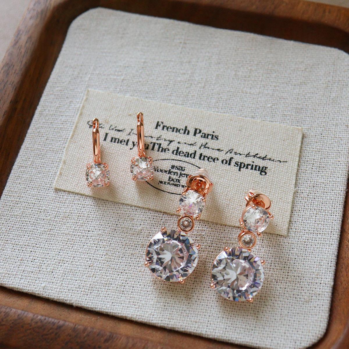 Autumn New Arrival Simple Zircon Earrings For Women