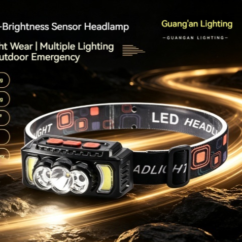 Induction LED Head-mounted Fishing Headlamp With Strong Light For Outdoor Use