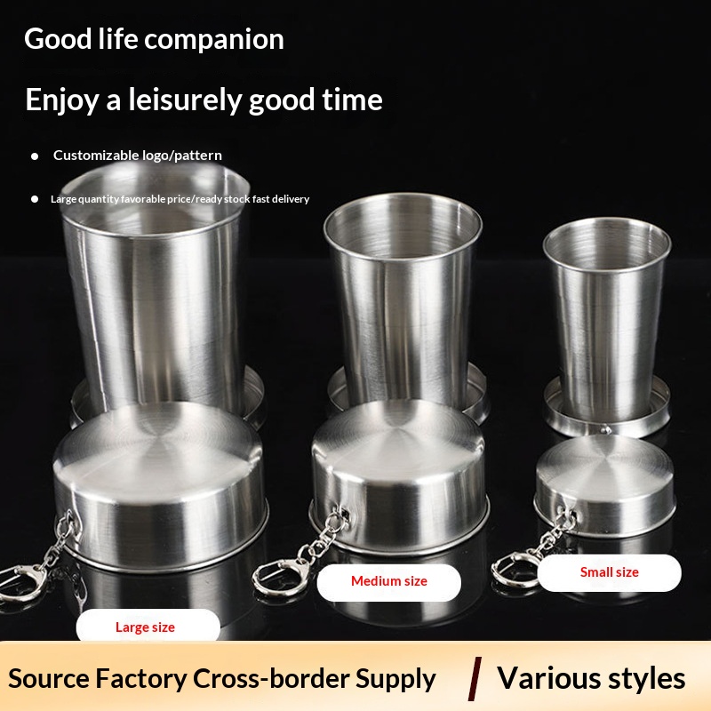 Stainless Steel Folding Cup For Outdoor Camping And Washing Up
