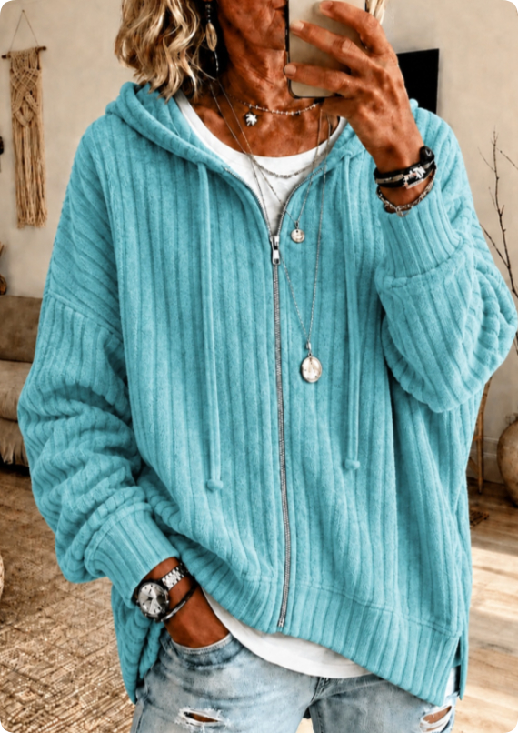 Women's zip-front hooded top supplier image 6