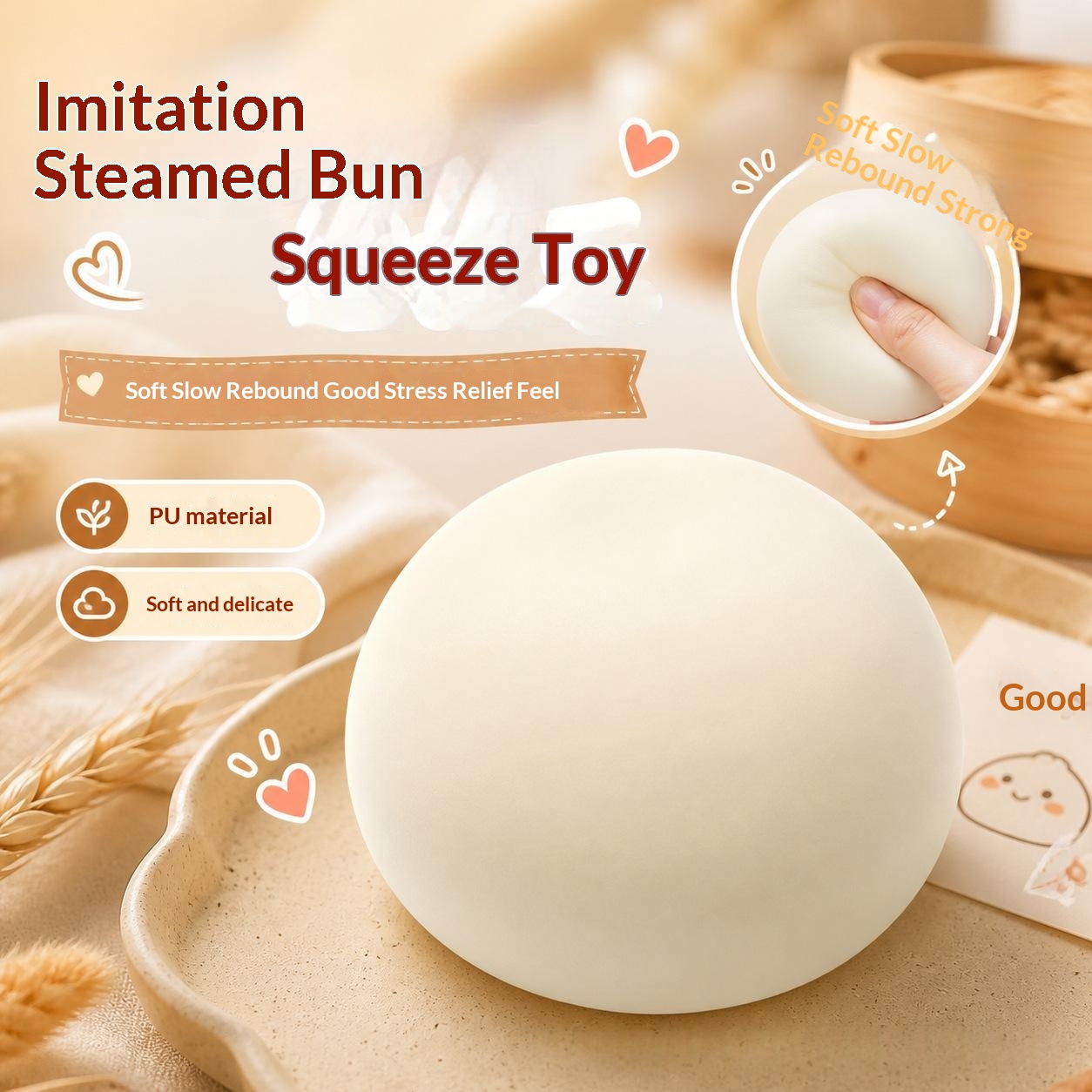Slow-rebound Simulated Food Stress-relief Toy