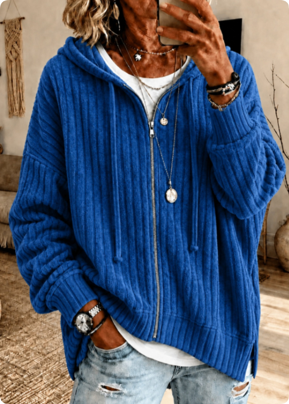 Women's casual zip-front hoodie supplier image 8
