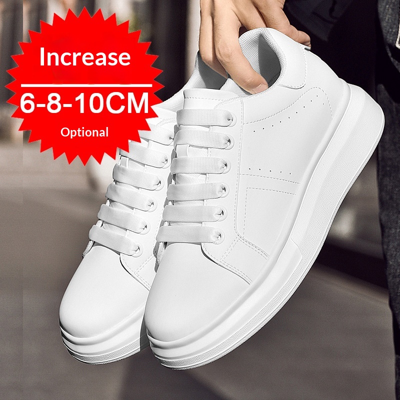 Solid-color Thick-soled Sneakers Mens Casual Shoes