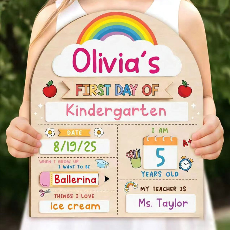 Personalized First Day Of School Back To School Sign