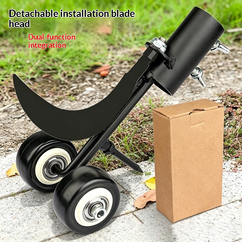 Garden Crevice Weeding Hook, Wheel Mounted Crevice Weed Removal Tool