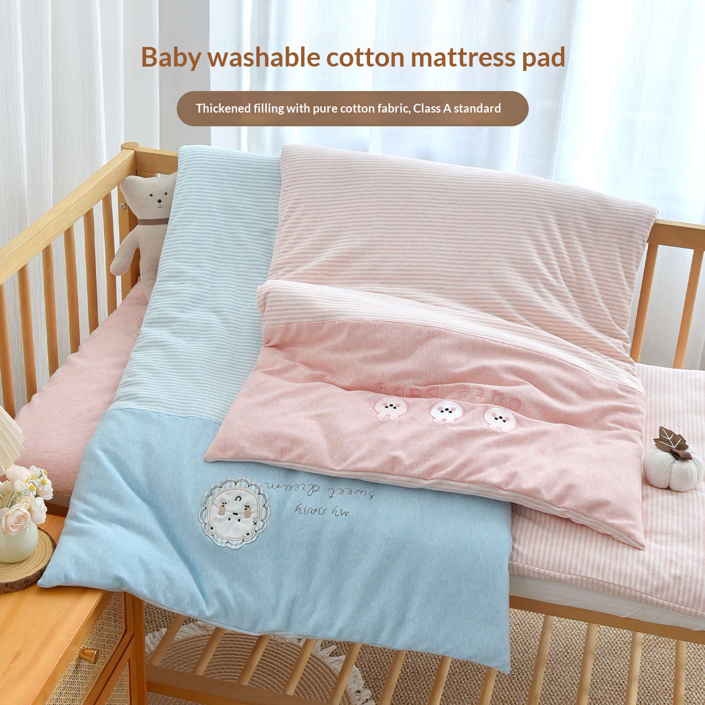 Cotton Childrens Quilt And Mattress Pad