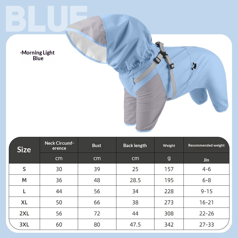 Waterproof Quick-Drying Dog Raincoat - Waterproof Quick-Drying Dog Raincoat Blue S