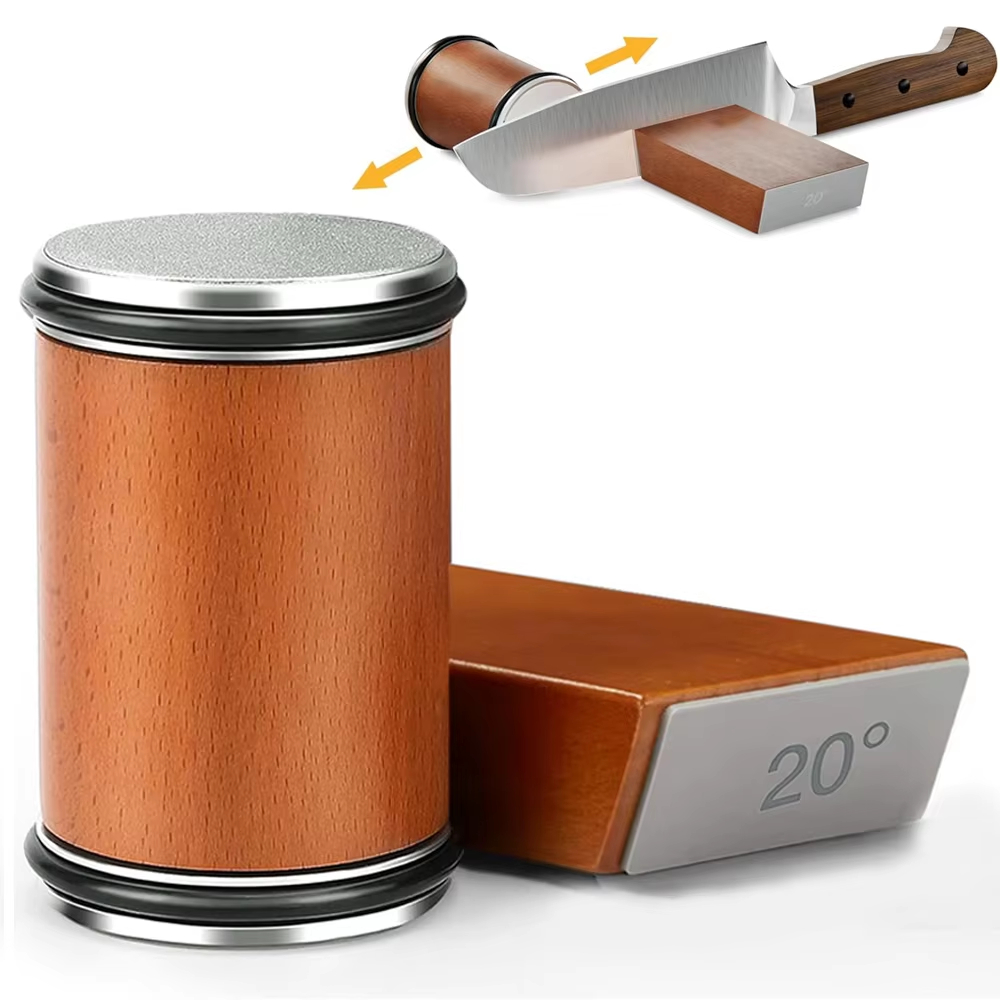 Rolling Knife Sharpener Double Sided Diamond Sharpening Stone 15 20 Degree Magnetic Angle Roller Sharpening For Kitchen Knives Gadgets