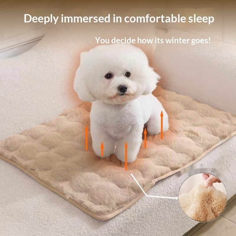 Warm Non-slip And Fall-resistant Bubble-fleece Pet Mat