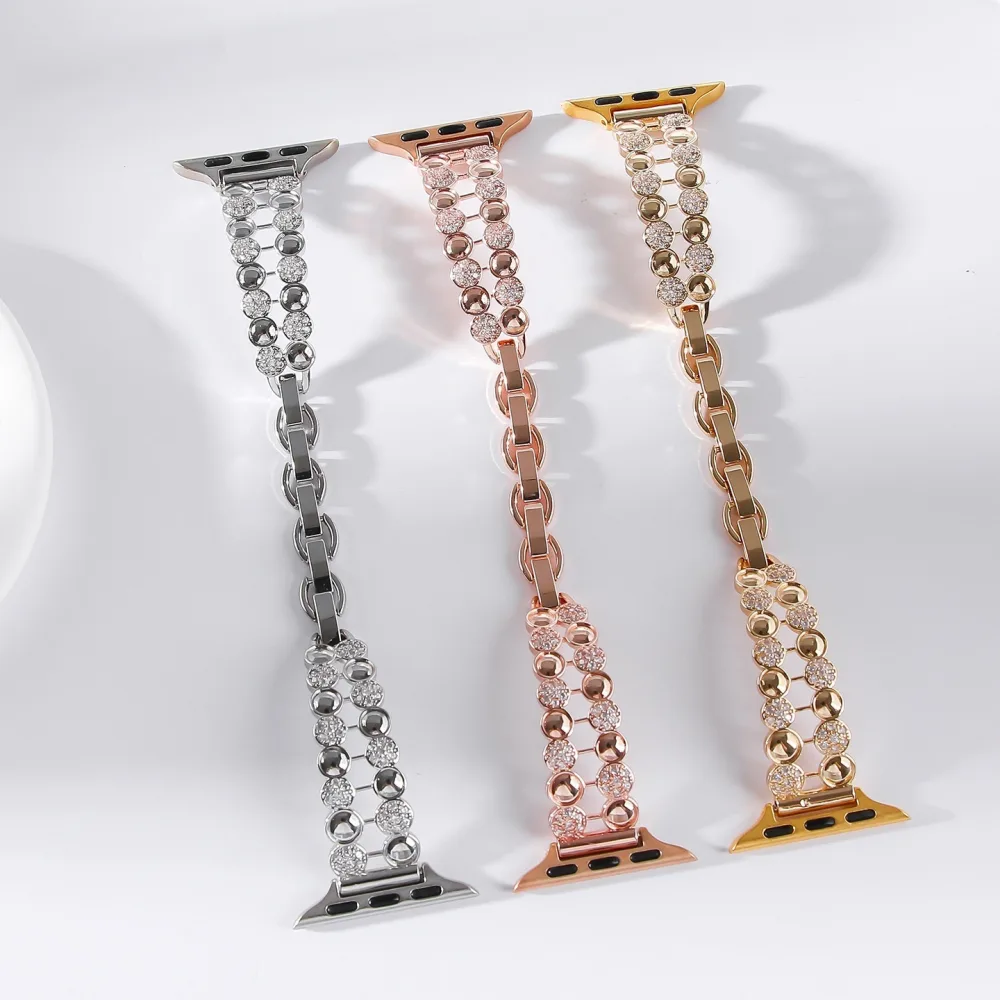 Fashionable Pure Copper Crushed-crystal Watch Strap