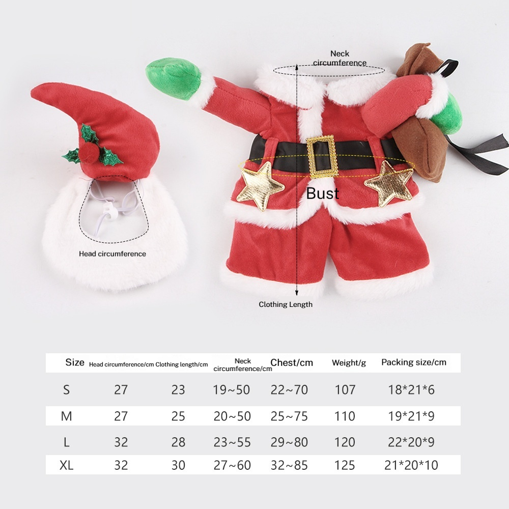 Santa Claus Costume For Cats And Dogs Pet Outfit - Santa Claus Costume For Cats And Dogs Pet Outfit Red M