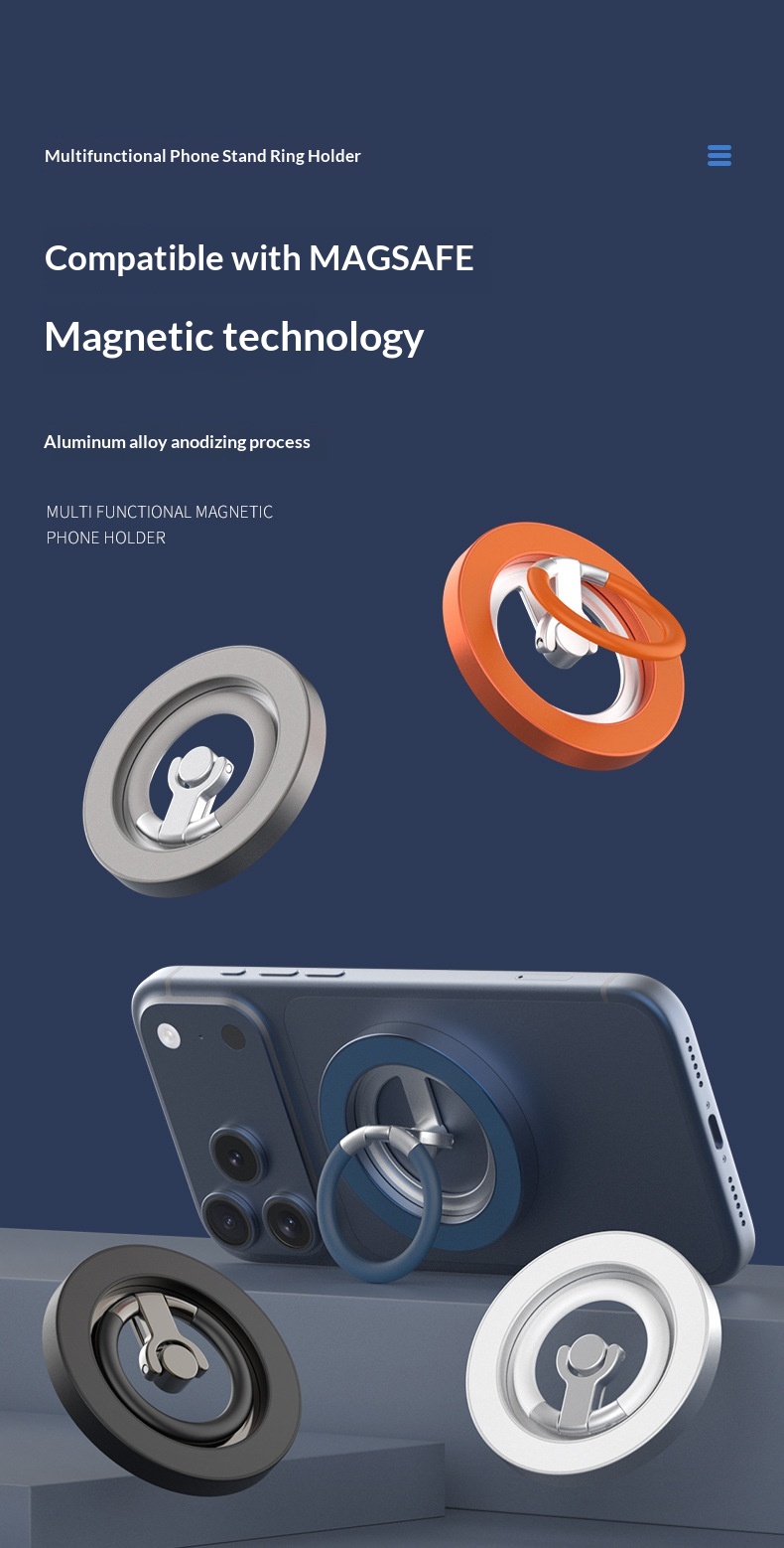 PHAEVOX MagRing Stand silicone ring grip for one-handed use