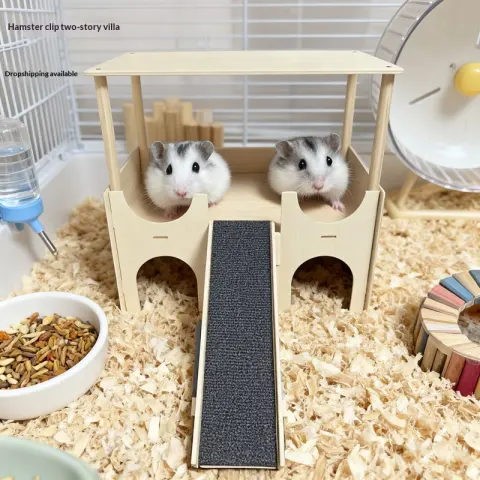 Solid Wood Multi-Functional Detachable Cage with a Double-Layer Hideaway