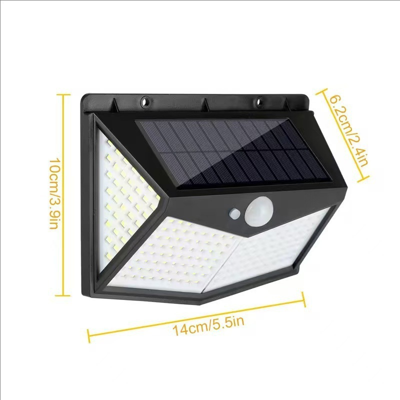 208LED Solar Wall Lamp Human Body Induction Garden Lamp Villa Landscape Lamp