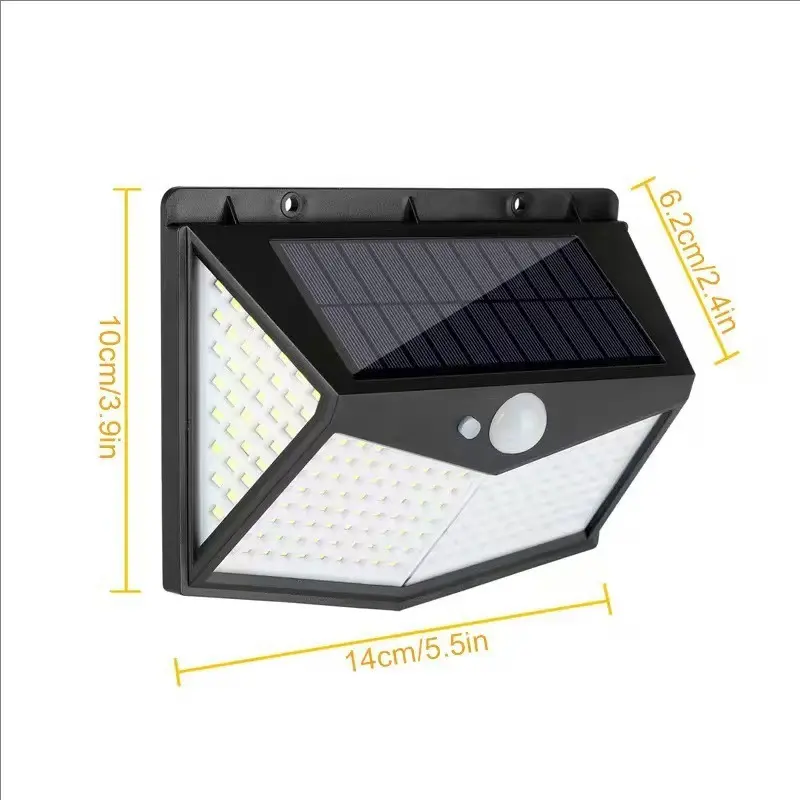 208LED Solar Wall Lamp Human Body Induction Garden Lamp Villa Landscape Lamp