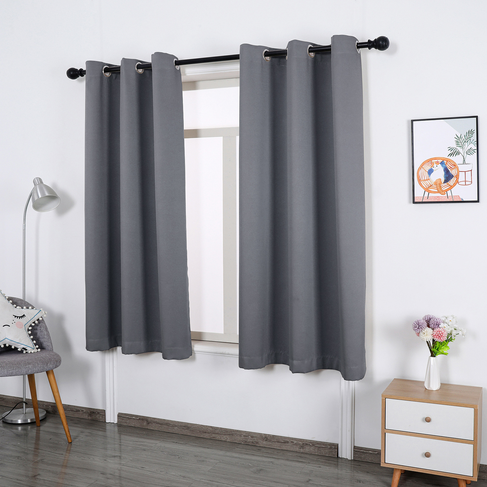 Solid-color High-precision Ready-made Curtains For Home Use