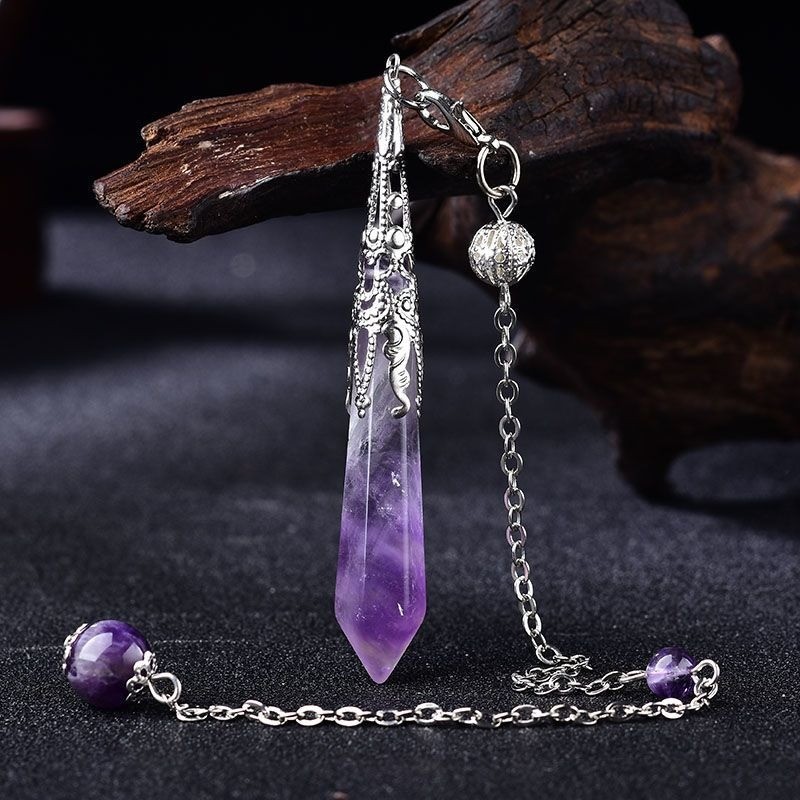 Power Stone Natural Crystal 12-faceted Polyhedron Pendulum