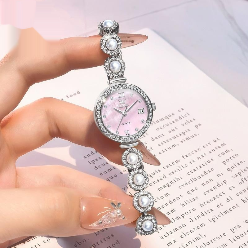 Women's Quartz Watch with Pearl Bracelet, picture 2 of 5