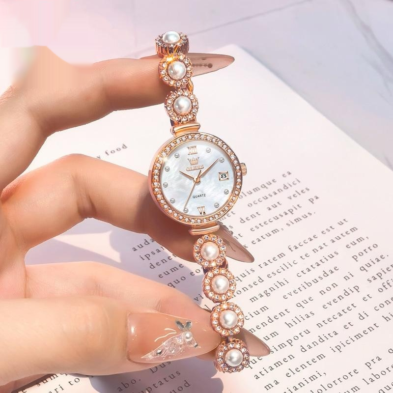 Women's Quartz Watch with Pearl Bracelet, picture 4 of 5