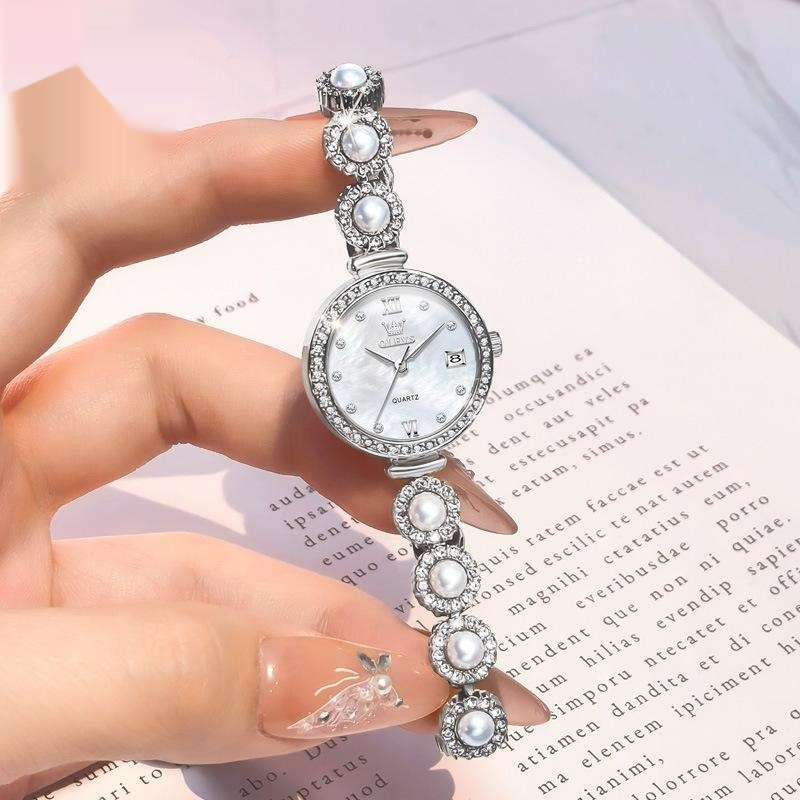 Women's Quartz Watch with Pearl Bracelet, picture 3 of 5