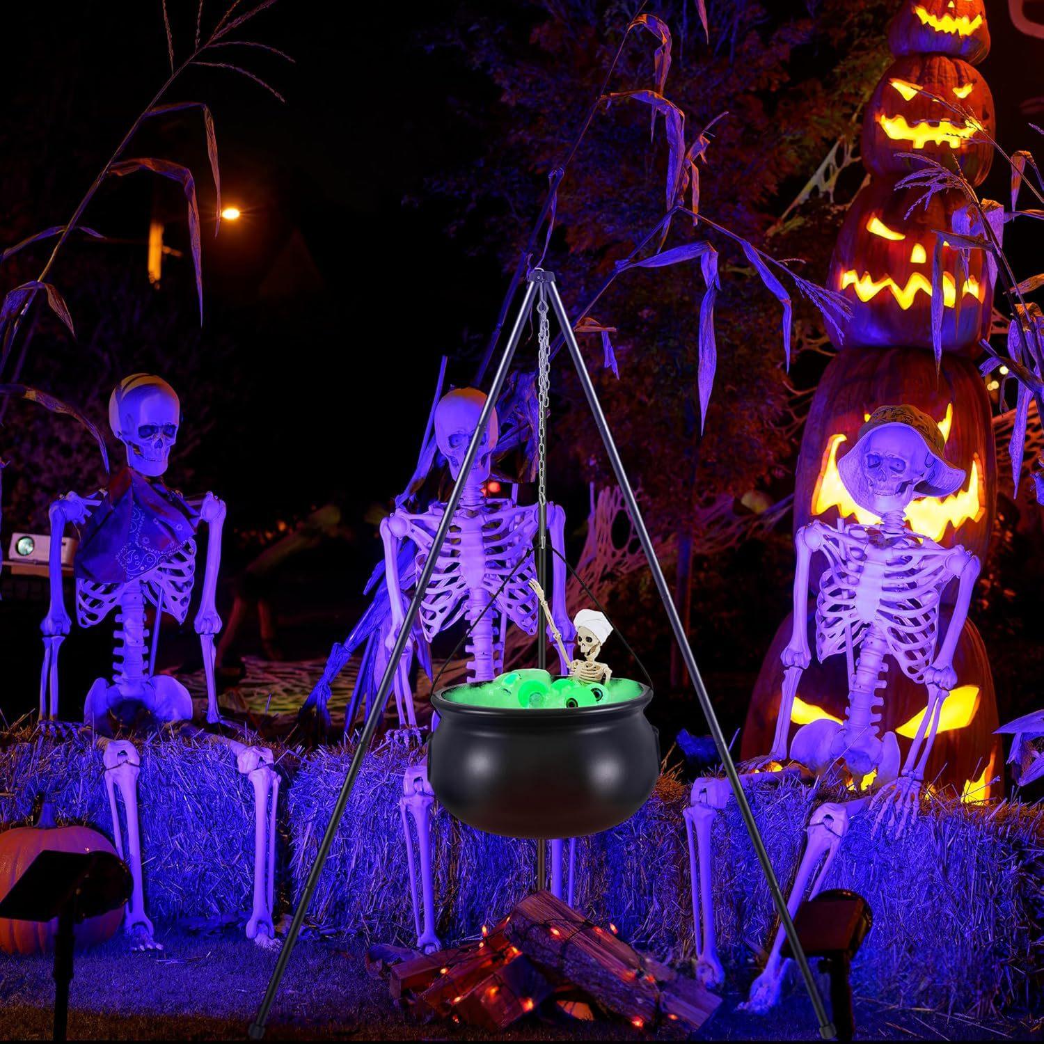 Tripod Cauldron Lantern Decoration With A Skull Motif