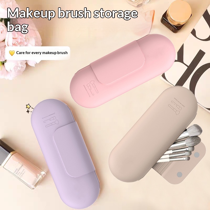 Large-Capacity Waterproof Silicone Makeup Brush Holder