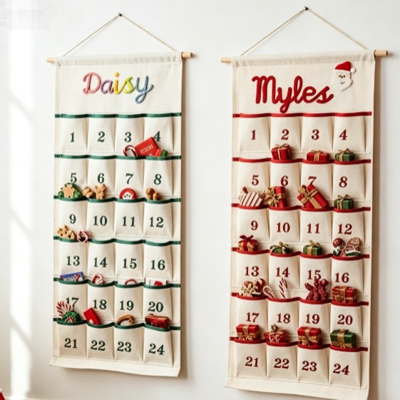 Personalized Embroidered Name Christmas Calendar