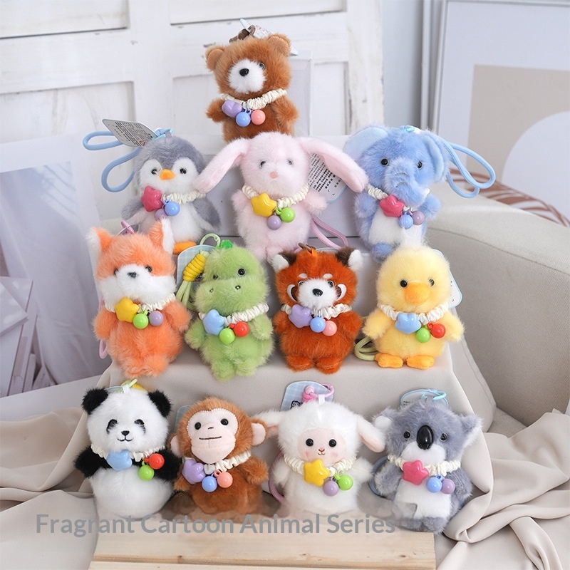 Cute Doll Scented Cartoon Animal Series Small Ornament Plush Toy Keychain