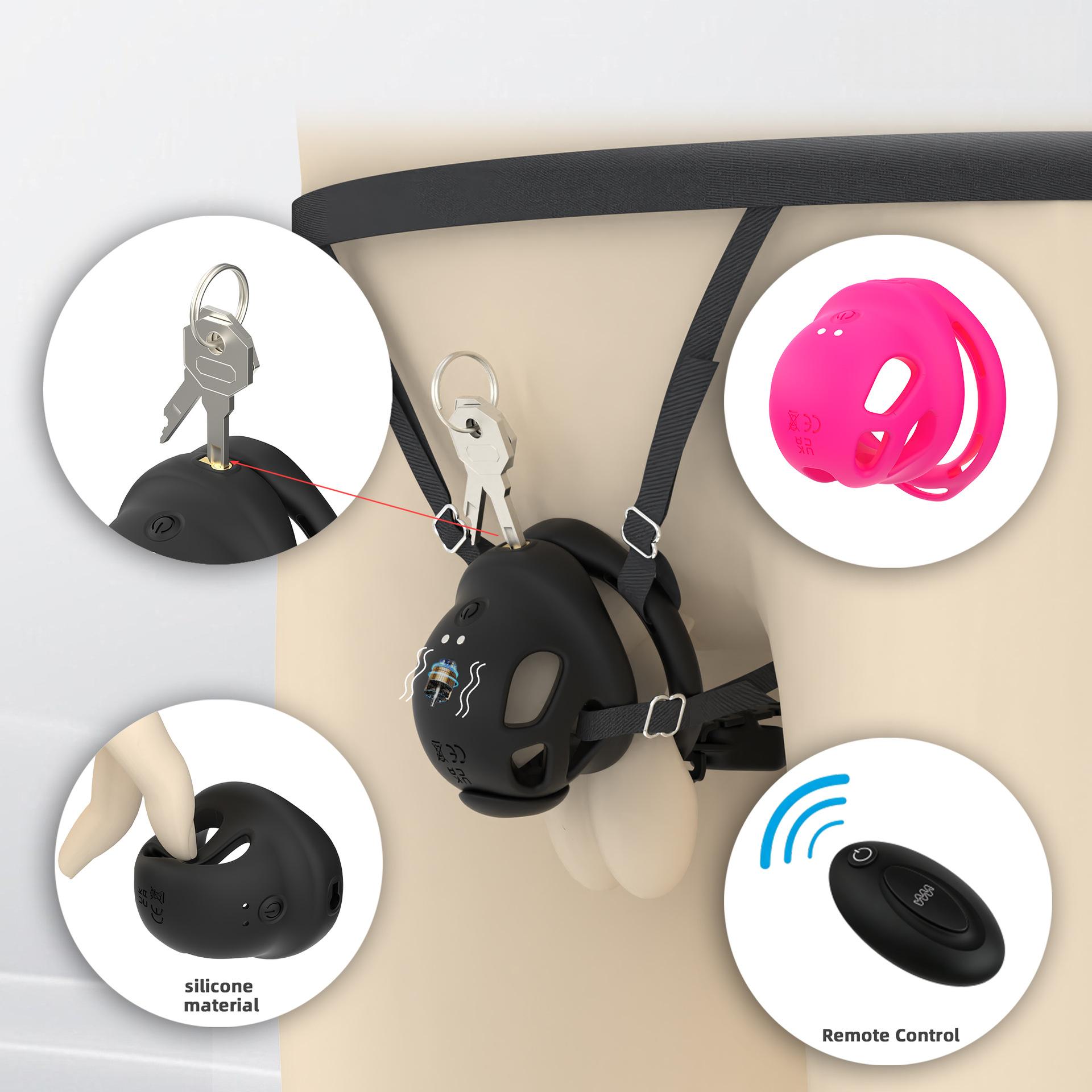 Men's Wearable Silicone Vibrating Chastity Lock