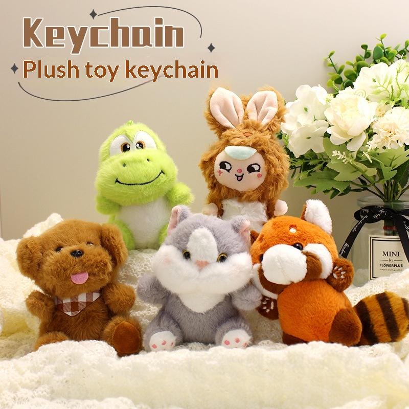 Cute Cartoon Plush Toy Keychain - Small Pendant Charm for Girls Backpacks and Bags