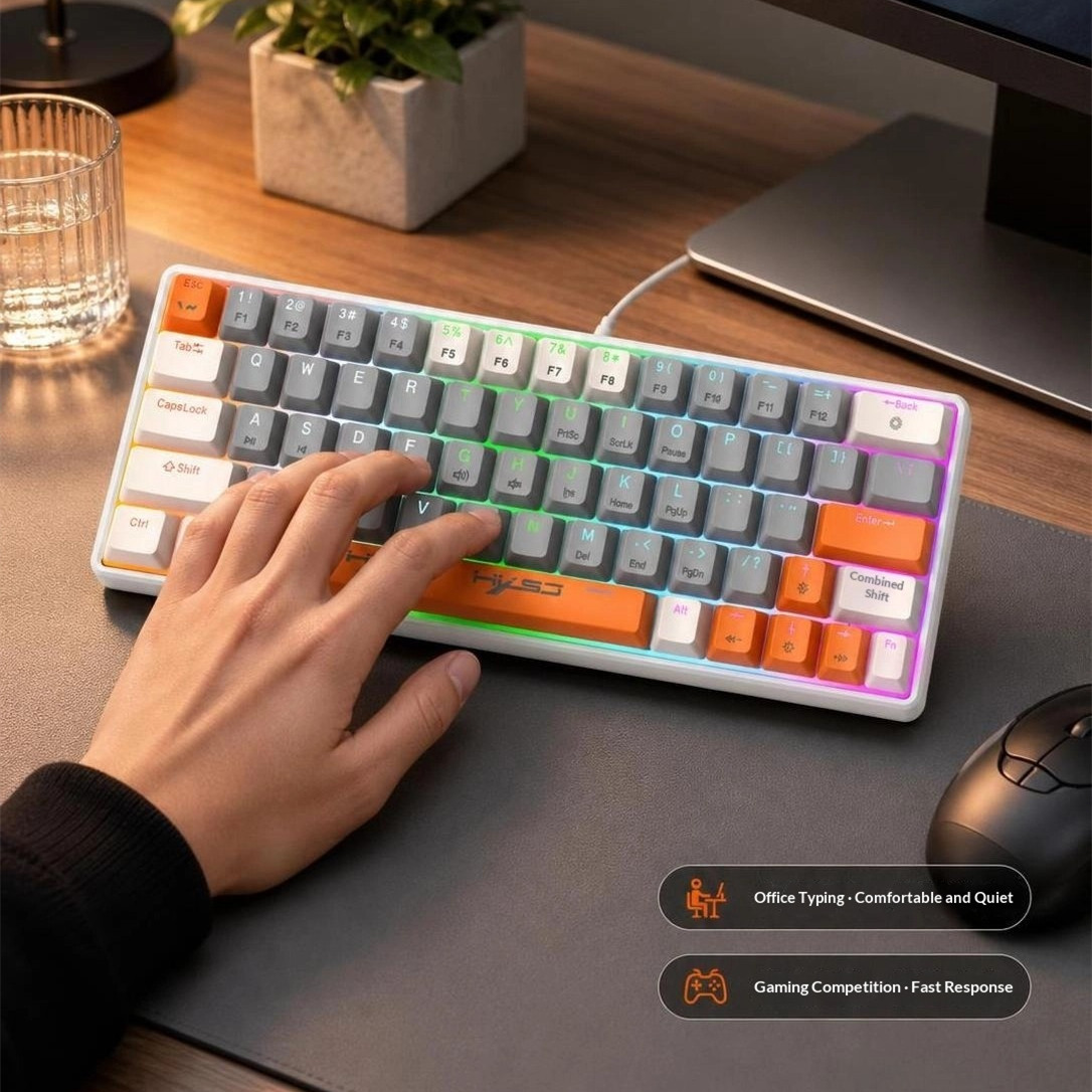 63-key Tri-color Mechanical Keyboard