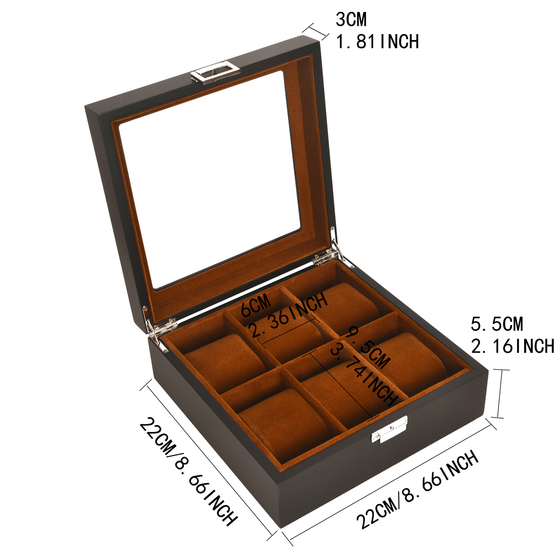 Wooden Watch Glasses Storage Box