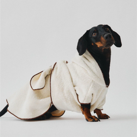 European-style Cotton Hooded Design Adjustable Belt Dog Cat Bathrobe detail photo 1