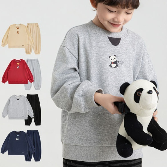 Boys' Cartoon Embroidered Loose-Fit Pants Set — image 1