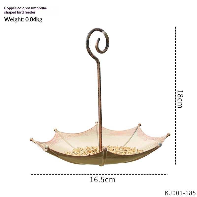 Retro-nostalgic Mini Copper-colored Umbrella-style Bird Feeder detail photo 8