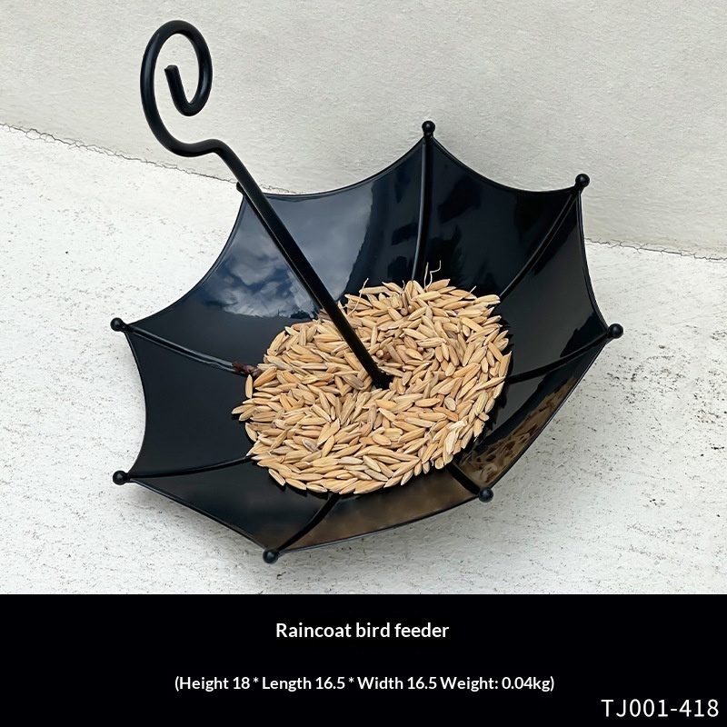 Retro-nostalgic Mini Copper-colored Umbrella-style Bird Feeder detail photo 7