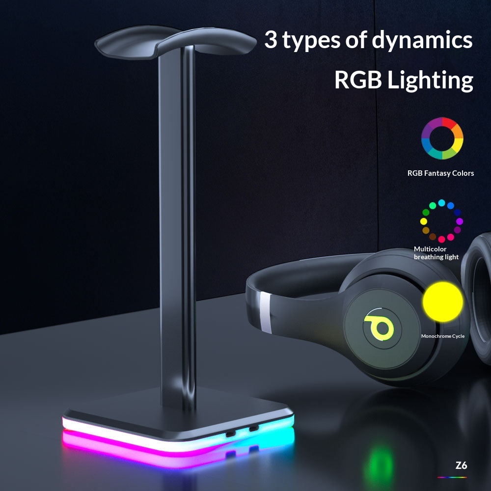 RGB Touch Headphone Stand Desktop Aluminum — photo 1